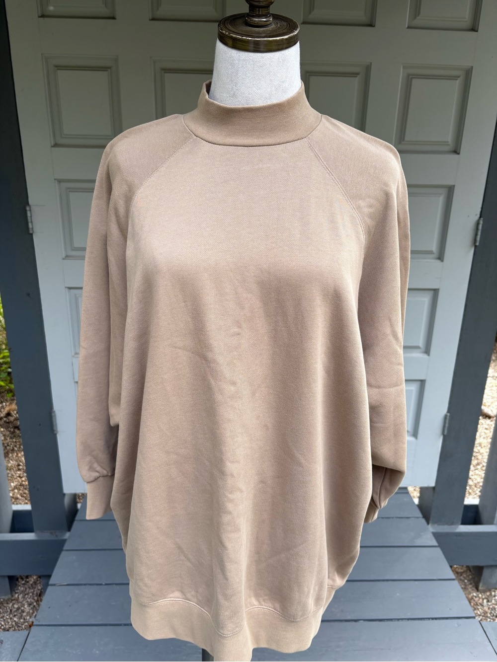 Essentials Fear of God Oversized Tan Mock Neck Sweatshirt